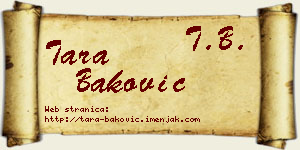 Tara Baković vizit kartica